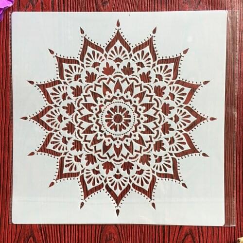 30 * 30cm size diy craft Buddhist lotus mold for painting stencils stamped photo album embossed paper card on wood, fabric,wall