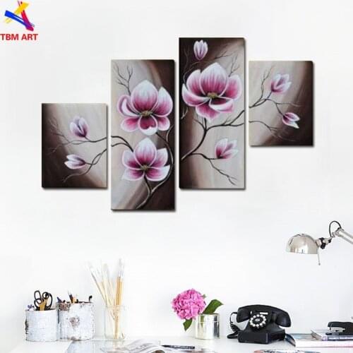 4PCS/SET TBM ART Hand Painted Modern Abstract Oil Painting on Canvas Wall Art Gift No Framed for Living Room Decoration JYJZ003