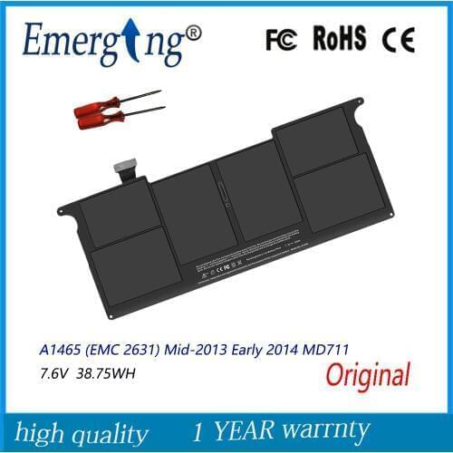 7.6v 38.75Wh New Original A1495 Laptop Battery for Apple MacBook Air 11"A1465 (EMC 2631) Mid-2013 Early 2014 MD711 With Tools