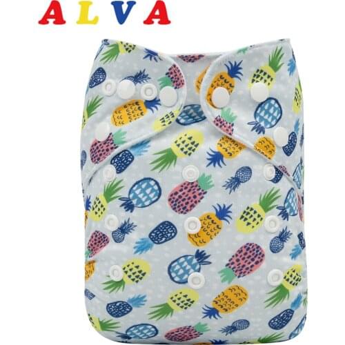 Alvababy Baby Cloth Nappy New Printed Pocket Cloth Diaper with 1pc Microfiber Insert