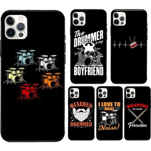 Drum Drummer Music DJ Cover Case For iPhone XR X XS MAX 12 Mini 11 Pro Max 5S 6S 7 8 Plus SE 2020 Coque