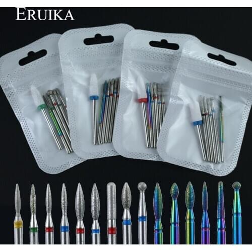 6PCS Ceramic Diamond Nail Drill Bits Rotary Milling Cutter for Manicure Pedicure Machine Electric Manicure Drill & Accessory