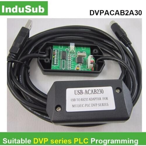 USBACAB230 Programming Cable USB TO RS232 Adapter For USB-DVP ES EX EH EC SE SV SS Series cable 2.5M