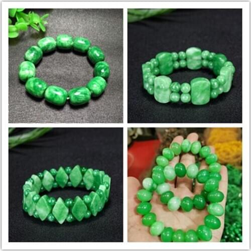 Chinese Emerald Green Bead Pixiu Bracelet Elastic Bangle Jewellery Accessories Fashion Hand-Carved Woman Amulet