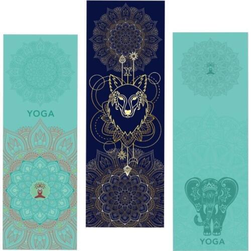 Printed Yoga Mat Towel Microfiber Absorb Sweat Yoga Towel Non-slip 185*63 Yoga Blanket Pilates Mat Cover Fitness Gym Sports Mats