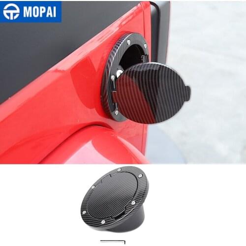 MOPAI Tank Covers for Jeep Wrangler JK Carbon Fbier Grain Car Gas Fuel Tank Cap Cover for Jeep Wrangler 2007-2017 Accessories