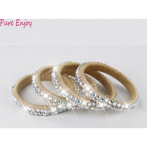 Latin dance belly dance adult girls one size bracelet arm headdress headdress flower handmade diamond show accessories jewelry