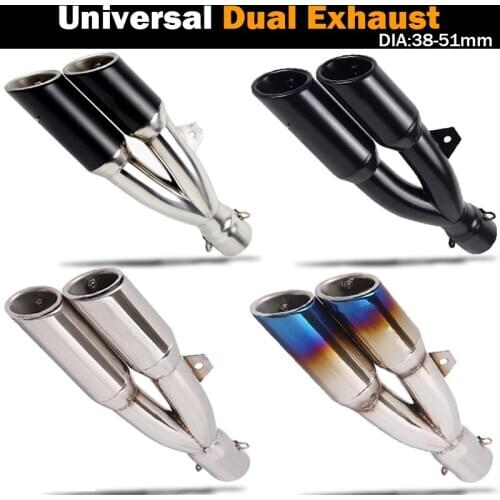 Laser Marking Motorcycle Exhaust Modified Muffler With Removable Double Holes DB Killer For CB400 CBF190R Z250 Ninja300 Z750 R3