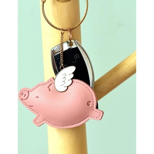 Cute Piggy Keychain Girl Women Kawaii Key Chain Pig Shape Key Ring Holder Gift For Bag Purse Charms Pendant Jewelry Accessories