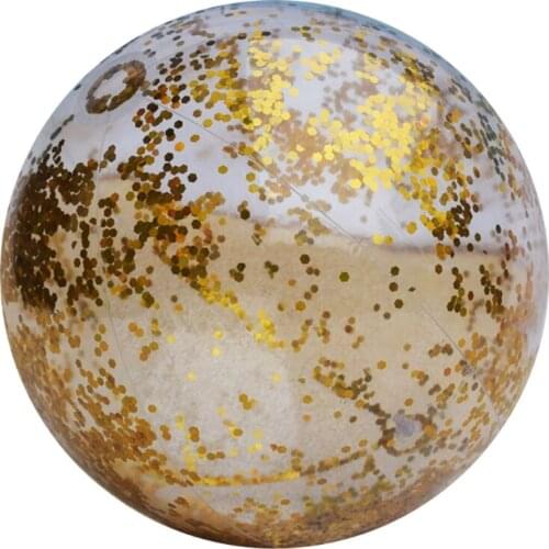 Inflatable Glitter Beach Ball 16inch/24inch Confetti Beach Ball Pool Summer Toy Q9QB