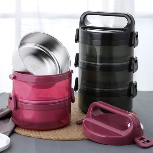 Stainless Steel Bento Lunch Box Food Thermos Jar Leakproof Heat Preservation Food Storage Containers Camping Office Supplies