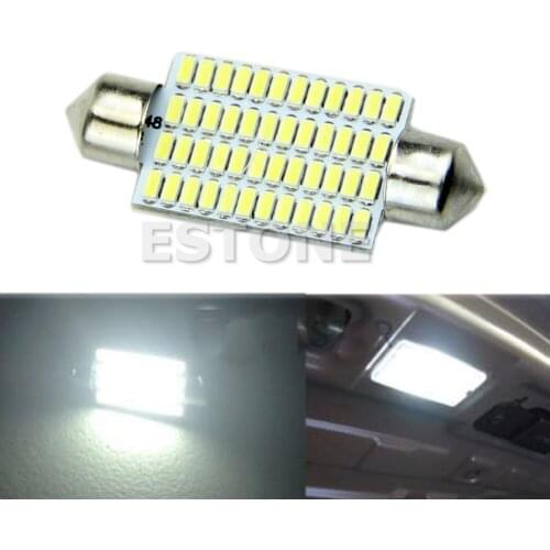 New 42mm 48 LED 3014 SMD White Car Interior Light Festoon Dome Bulbs Lamp 01# LX0E