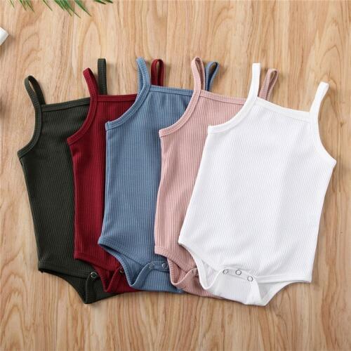 0-18M Newborn Kid Baby Boy Girl Clothes Summer Sleeveless Casual Plain Sling Romper Cute lovely Sweet Sunsuit New born Outfit