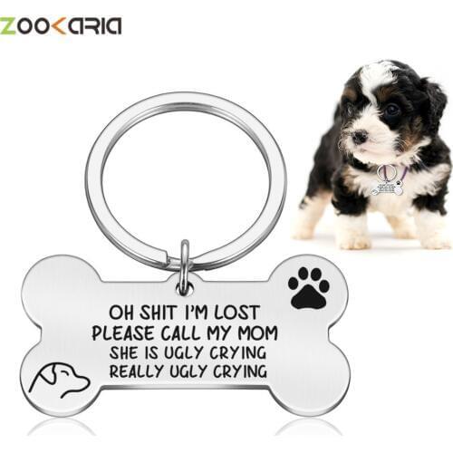 Personalized Dog Cat Tags Engraved Cat Puppy Pet ID Name Collar Tag Pendant Bone Pet Accessories