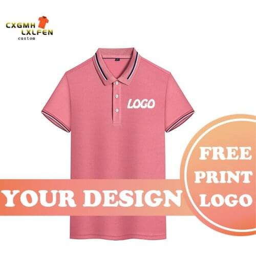 Men and women can wear 11 colors 2021 new color collar shirt POLO shirt custom LOGO printing DIY brand text