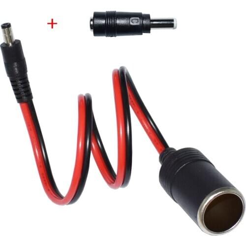 12v DC Female Cigarette Lighter Socket to DC5.5mm x 2.1mm Male Barrel Plug Charger Cable Adapter for Portable UPS Battery Backup