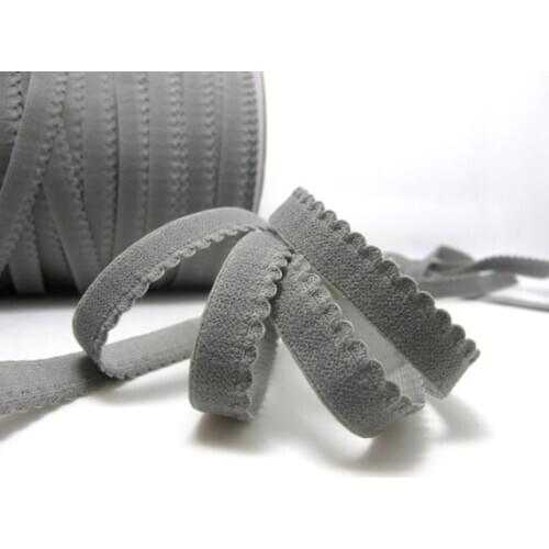 CLEARANCE|6 Yards 7/16 Inch Gray Scalloped Decorative Pattern Lingerie Elastic|Headband Elastic|Skinny Elastic|bra EL11