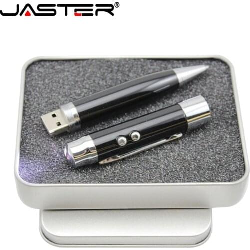 JASTER Creative Business gift USB flah drives Ballpoint Pen Drive 128GB Multifunction Pendrive laser light 64GB Memory Stick 32G