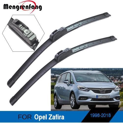 2 Pieces Car Front Windscreen Wiper Soft Rubber Wiper Blades Frameless For Opel Zafira A B 1998-2018