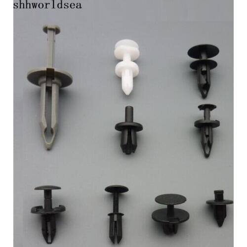 Shhworldsea 100pcs car radiator grille trim panel push type bumper fascia push type retainer front license plate bracket clip