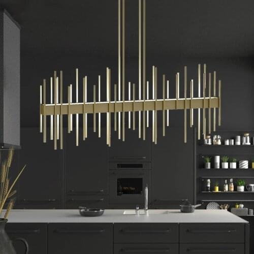 Modern Bar Counter LED Chandeliers Nordic Clubhouse Front Desk Decoration Lighting Simple Luxury Restaurant Designer Chandelier