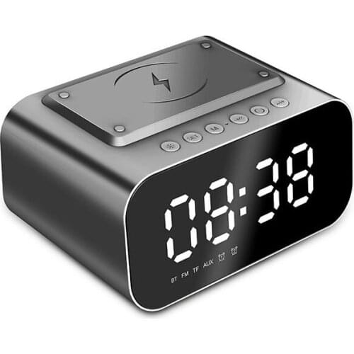 LED Smart Digital Clock Wireless Charger Alarm Clock Bluetooth Speaker Electronic Desktop Clocks Bedroom Decor despertador