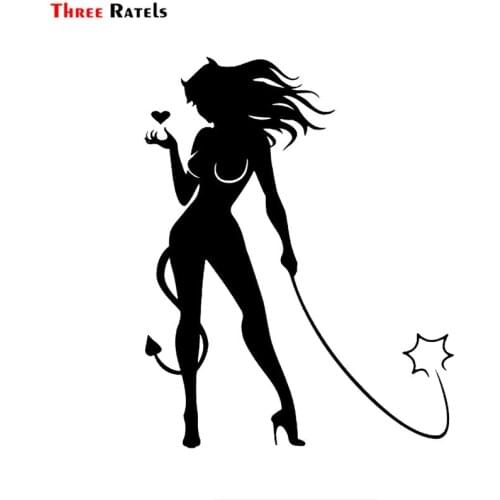 Three Ratels FTZ-40# 10.2*12.7CM Hot Sexy Devil Girl Personal Car Styling Decorative Sticker Classic Fashion Window Glass Decal