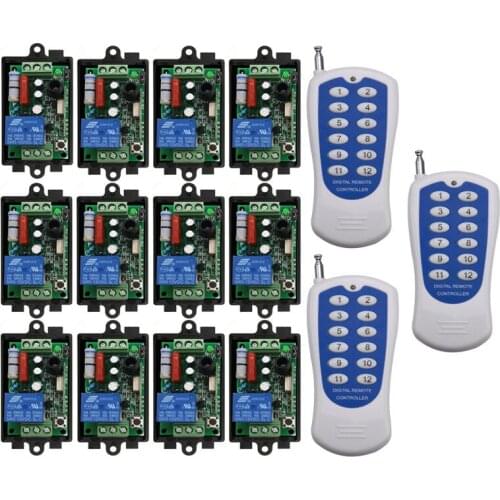 Universal AC 220 V 10 A 1 channel RF Wireless Remote Control lighting switch Receiver Transmitter 433 mhz 315 mhz