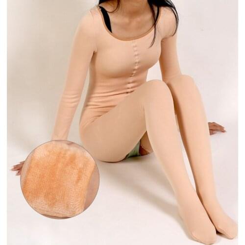 Thickened Plush Elastic Underwear Body stockings Sexy Women Hip lifting Slim Body Pantyhose Open Crotch Warm Wear Bodysuit