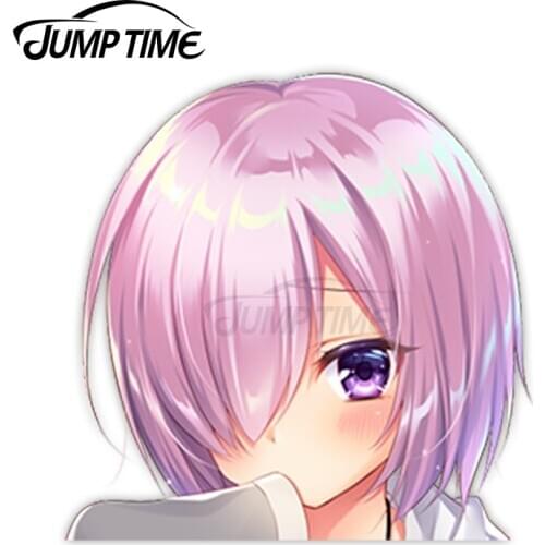 Jump Time Fate Grand Order Mash Kyrielight (Shielder) 11 8.5 Big Head Anime Peeker Vinyl Decal Waifu Kawaii Girl Car Stickers