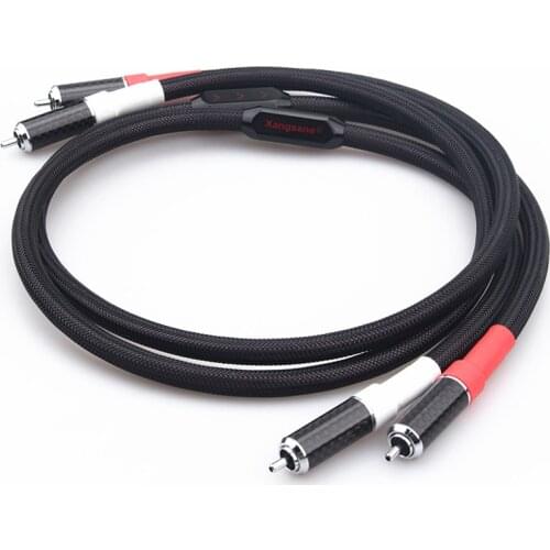 Audiophile 4N Pure Silver RCA Cable HiFi Audio Line for Home Theater Amplifier DVD CD Player