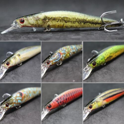 WLure 13.5g 11.4cm Lifelike Weight Transfer for Long Distance Throwing Floating Lure Jerkbait 2 #4 Upgraded Treble Hooks HM673