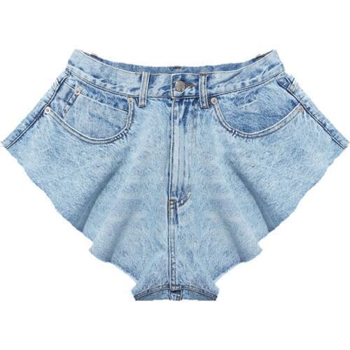 Women High Waist Denim Short Wide Leg Beach Casual Sexy Hot Jeans Short 2021