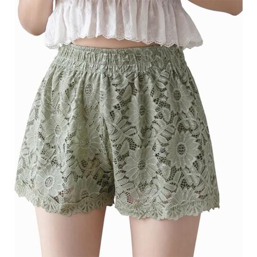 Women Summer Sweet Stretch Lace Three-point Shorts Fashion Candy Color Womens Clothing женские шорты ropa de mujer 2020