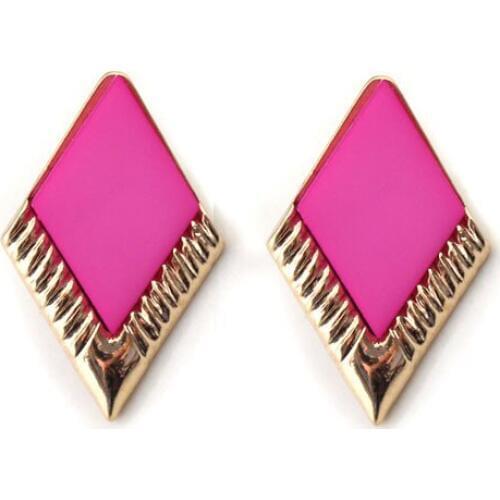 2015 New Fashion Hot Sale Earrings Alloy Rhombus Stud Earrings For Women Free Shipping