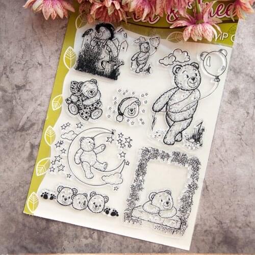 Winter Wishes Bear Love Clear Stamps for Card Making Decoration and DIY Scrapbooking T1030