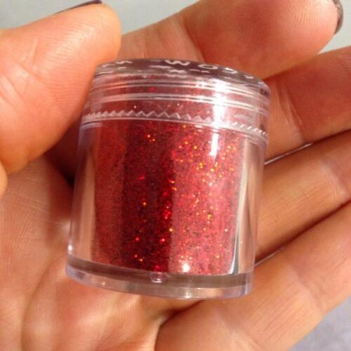 1Box 10ML Holographic Red Glitter Ultra-fine 0.2MM Hologram Nail Glitter Dust Powder Manicure DIY Nail Art Decoration D0.2LSA10