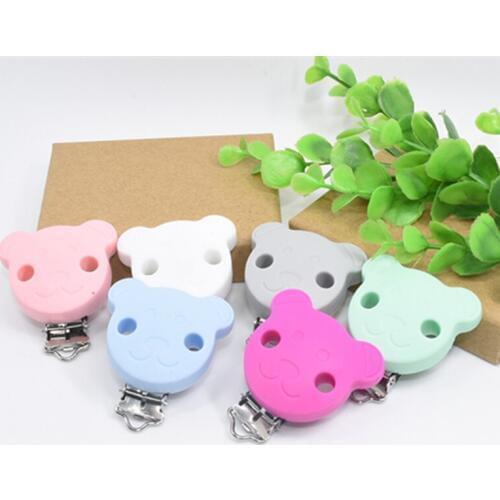 10 PCS BPA Free Silicone Bear Clips DIY Baby Pacifier Bear Chupetero Chain Craft Clip Nurse Toy Gift Accessories