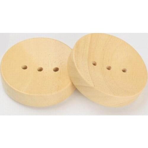 100pcs Bathroom Wooden Soap Dishes Sink Deck Bathtub Shower Soap Holder Round Hand Craft Natural Wooden Holder