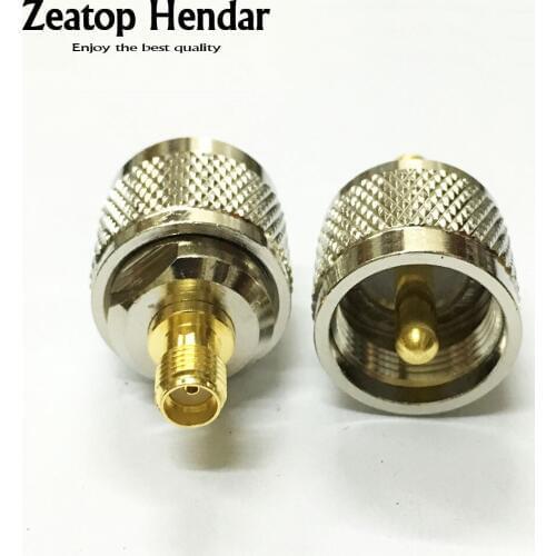 2Pcs Brass SMA Female to UHF Male PL-259 Jack Straight Plug RF Coaxial Coax Adapter PL259 Connector