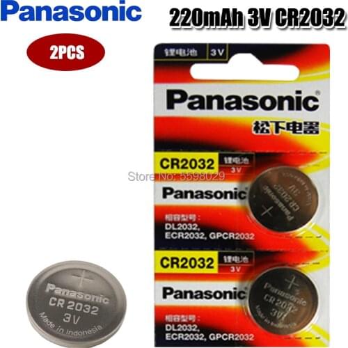 2pcs Original PANASONIC CR2032 2032 3V High-Performance Button Batteries