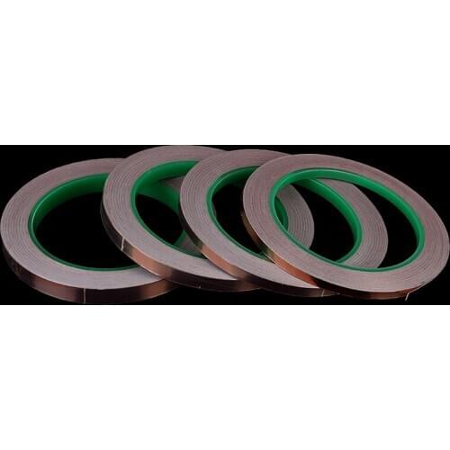 20 Meters Single Side Conductive Copper Foil Tape Strip Adhesive EMI Shielding Heat Resist Tape 5mm 6mm 8mm 10mm