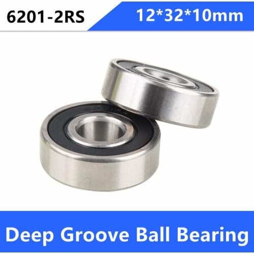 20pcs/lot 6201-2RS rubber sealed deep groove ball bearing 6201RS 12*32*10 mm