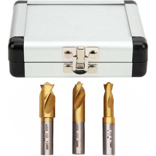 3Pcs Cobalt Drill Bit Set HSS CO Twist Drill Bit Kit Weld Cutting Accessories 1/4in 5/16in 3/8in For Remove Sheet Metal Welds