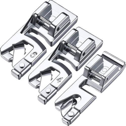 3PCS Narrow Rolled Hem Sewing Machine Presser Foot Set Household Sewing Accessories 3mm, 4mm and 6mm Home DIY Sewing tools