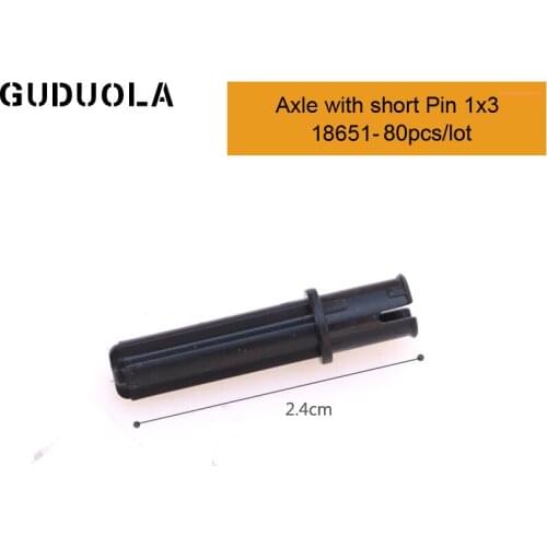 Technic Parts 18651Technic Axle with Short Pin 1X3 MOC Technic Pin/Axle Building Block Assembles Particles Toys 80pcs/lot