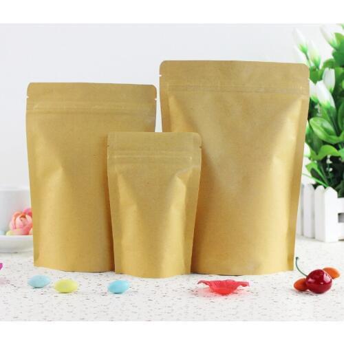 DHL 6.7''x9.4'' (17x24cm) Zip Lock Stand Up Kraft Paper Aluminum Foil Storage Bags for Food Coffee Nuts Ziplock Doypack Pouch