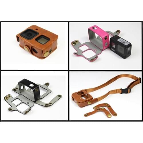 For Gopro Hero 9 black sports camera bag Gopro 8 leather case black dog 8 protective case