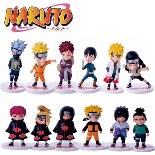 6Pcs 10 cm Naruto Action Figures Kakashi Sakura Sasuke Itachi Obito Gaara Snake Hyuuga Shikamaru Model Doll Vinyl PVC Gift Toys