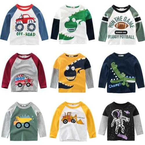 Kids Shirts T-Shirt for Childrens Children Girls Boys a Boy Shirt Child Kids Dinosaur Kid Cotton Cartoon Tops Clothing Clothes